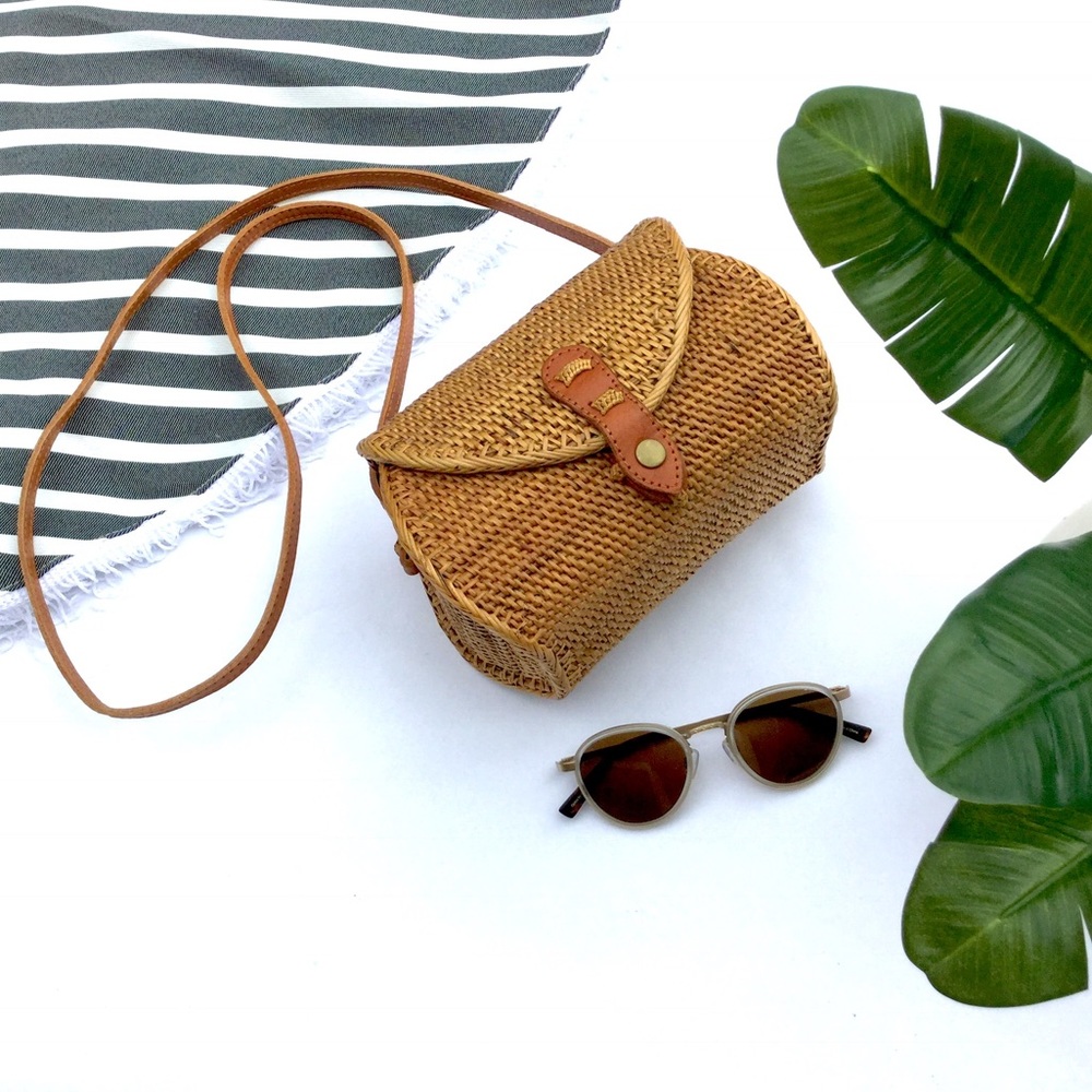 Bali Ata Basket Bag🌻One of a kind woven straw bag